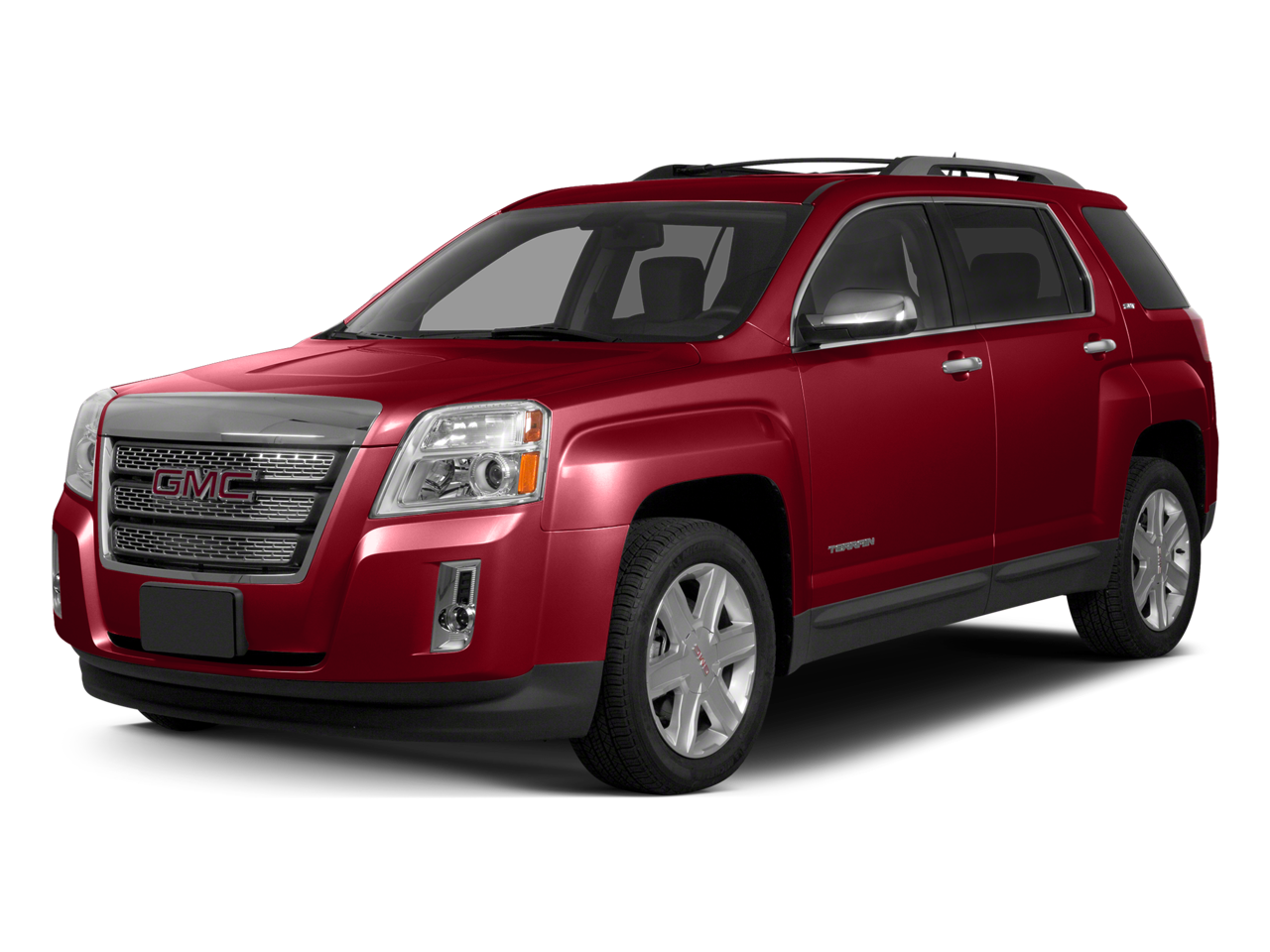 2015 GMC Terrain SLE in Crystal Red Tintcoat — front three-quarter view